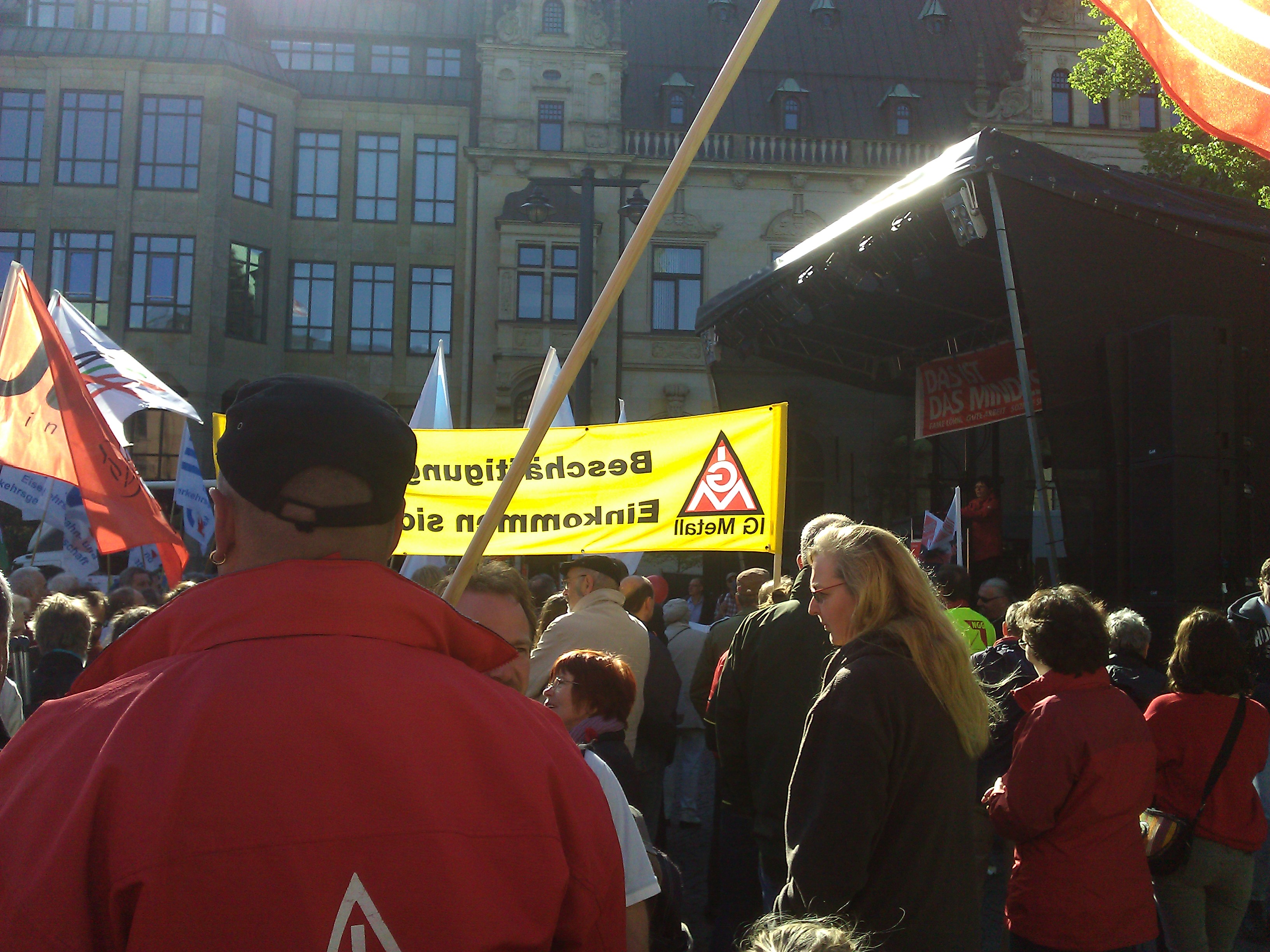 Blick zur Tribüne auf dem Marktplatz