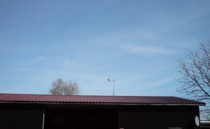 Kleinwindanlage auf einem Dach 2010